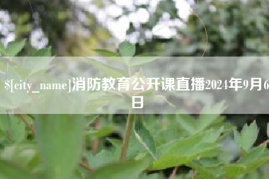 栖霞消防教育公开课直播2024年9月6日
