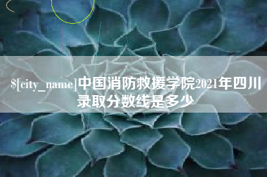 栖霞中国消防救援学院2021年四川录取分数线是多少