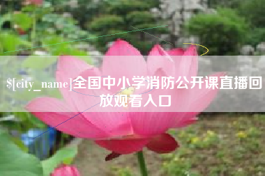 栖霞全国中小学消防公开课直播回放观看入口