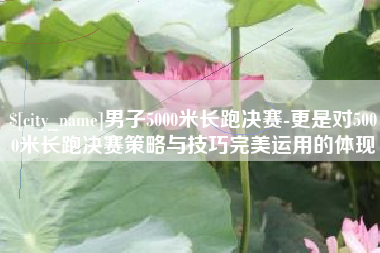 栖霞男子5000米长跑决赛-更是对5000米长跑决赛策略与技巧完美运用的体现