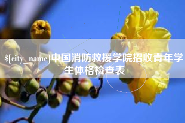 栖霞中国消防救援学院招收青年学生体格检查表